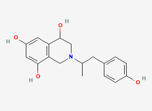 Two-dimensional chemical structure of 1,2,3,4-Tetrahydro-2-[2-(4-hydroxyphenyl)-1-methylethyl]-4,6,8-isoquinolinetriol, CAS 161040-25-1