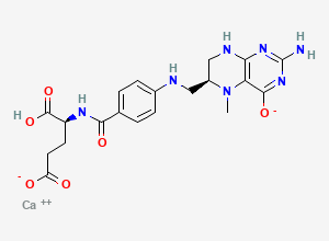 Two-dimensional chemical structure of Calcium L-5-Methyltetrahydrofolate, CAS 151533-22-1