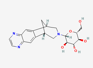 Two-dimensional chemical structure of Varenicline N-Glucoside, CAS 873302-31-9