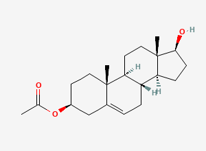 Two-dimensional chemical structure of Androstenediol 3-Acetate, CAS 1639-43-6