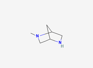 Two-dimensional chemical structure of 2-Methyl-2,5-diazabicyclo[2.2.1]heptane