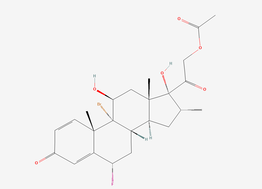 Two-dimensional chemical structure of 9-Bromine Paramethasone Acetate, CAS 1997-73-5
