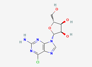 Two-dimensional chemical structure of 2-Amino-6-chloropurine riboside