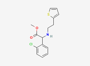 Two-dimensional chemical structure of Methyl [2-(2-thienyl)ethylamino](2-chlorophenyl)acetate