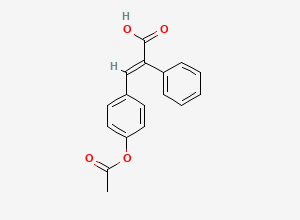 Two-dimensional chemical structure of alpha-Phenyl-4-acetoxycinnamic acid, CAS 51082-11-2