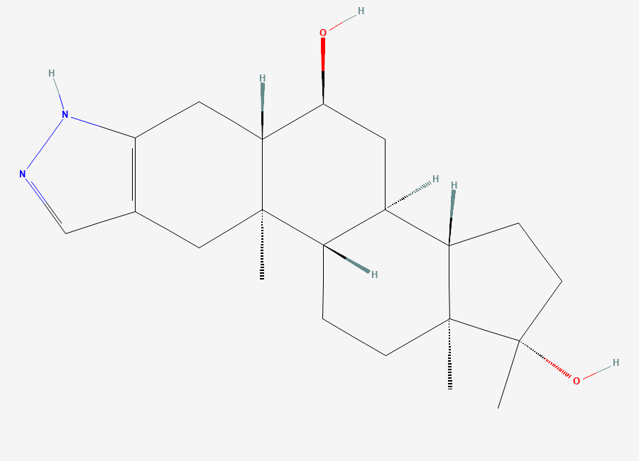 Two-dimensional chemical structure of 6alpha-Hydroxy Stanozolol, CAS 1206164-58-0