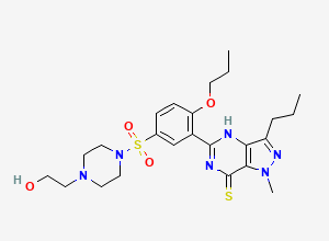 Two-dimensional chemical structure of Propoxyphenyl-thiohydroxyhomosildenafil, CAS 479073-90-0