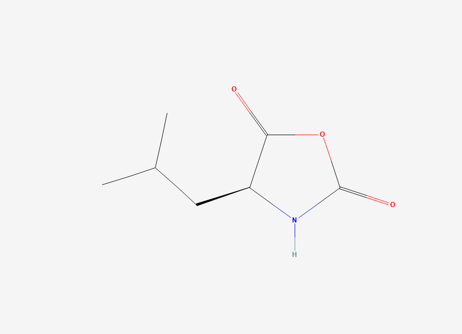 Two-dimensional chemical structure of (S)-4-isobutyloxazolidine-2,5-dione