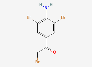 Two-dimensional chemical structure of 4’-Amino-2,3’,5’-tribromoacetophenone, CAS 30095-55-7