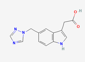Two-dimensional chemical structure of Triazolomethylindole-3-acetic Acid, CAS 177270-91-6