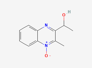 Two-dimensional chemical structure of 3-(1-hydroxyethyl)-2-methylquinoxaline 1-oxide, CAS 1226491-98-0