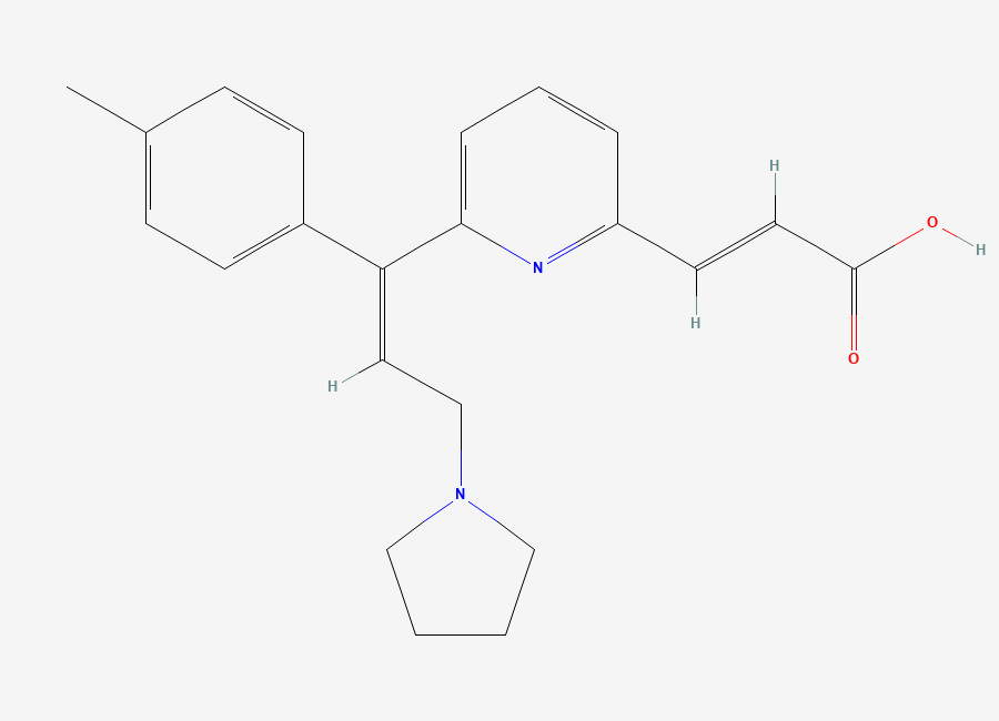 Two-dimensional chemical structure of Acrivastine Z Isomer, CAS 1057138-89-2