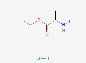 Two-dimensional chemical structure of Alanine, ethyl ester, hydrochloride (1:1)