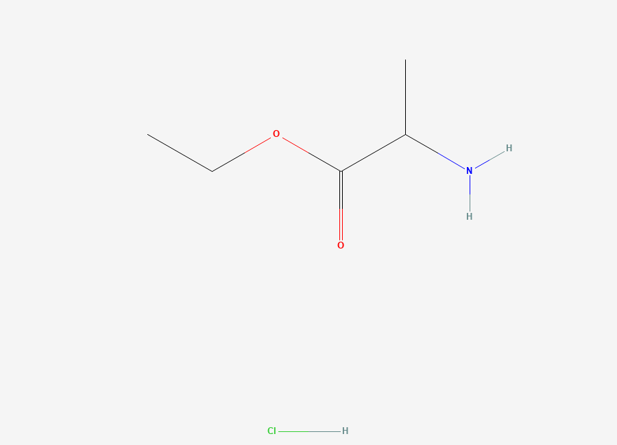 Two-dimensional chemical structure of Alanine, ethyl ester, hydrochloride (1:1)