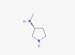 Two-dimensional chemical structure of (3R)-(+)-3-(Methylamino)pyrrolidine