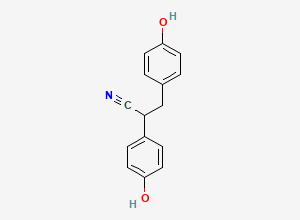 Two-dimensional chemical structure of 2,3-bis(4-Hydroxyphenyl)propionitrile