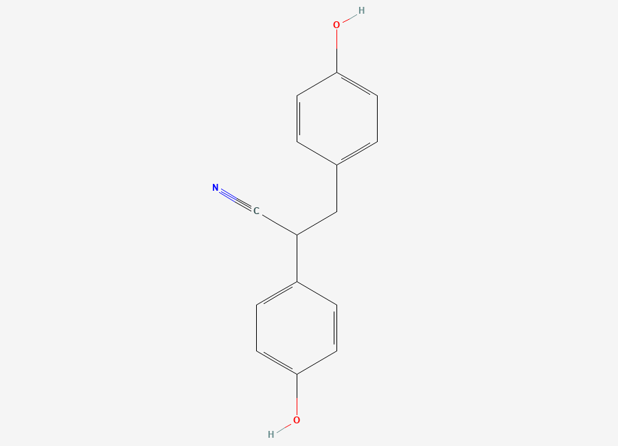 Two-dimensional chemical structure of 2,3-bis(4-Hydroxyphenyl)propionitrile