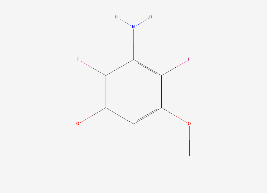 Two-dimensional chemical structure of 2,6-Difluoro-3,5-dimethoxybenzenamine