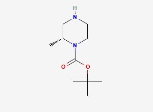 Two-dimensional chemical structure of tert-Butyl (2R)-2-methylpiperazine-1-carboxylate