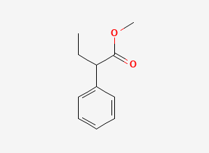 Two-dimensional chemical structure of Benzeneacetic acid, alpha-ethyl-, methyl ester, CAS 2294-71-5