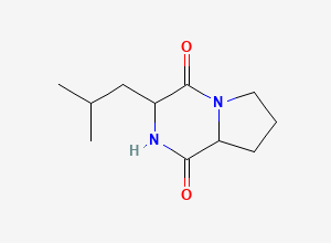 Two-dimensional chemical structure of 3-Isobutylhexahydropyrrolo[1,2-a]pyrazine-1,4-dione