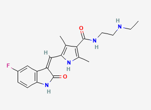 Two-dimensional chemical structure of N-Desethyl Sunitinib, CAS 356068-97-8