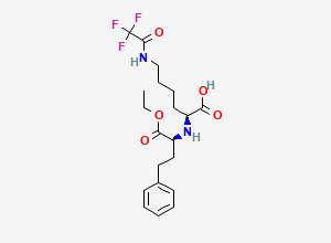 Two-dimensional chemical structure of N2-(1S-Ethoxycarbonyl-3-phenylpropyl)-N6-trifluoroacetyl-L-lysine, CAS 116169-90-5