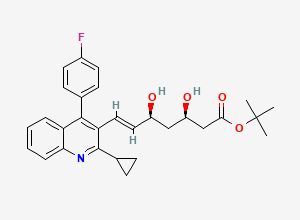 Two-dimensional chemical structure of Pitavastain Tertiary Butyl Ester impurity, CAS 586966-54-3