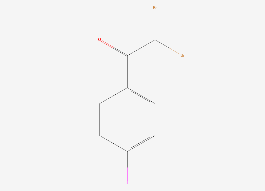 Two-dimensional chemical structure of 2,2-Dibromo-1-(4-iodophenyl)ethanone