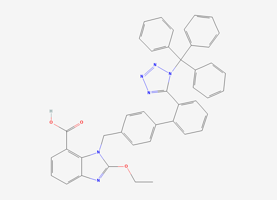 Two-dimensional chemical structure of N-Trityl Candesartan, CAS 139481-72-4
