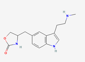 Two-dimensional chemical structure of Zolmitriptan Related Compound A / Zolmitriptan EP Impurity G / Zolmitriptan-N-Desmethyl, CAS 139264-35-0