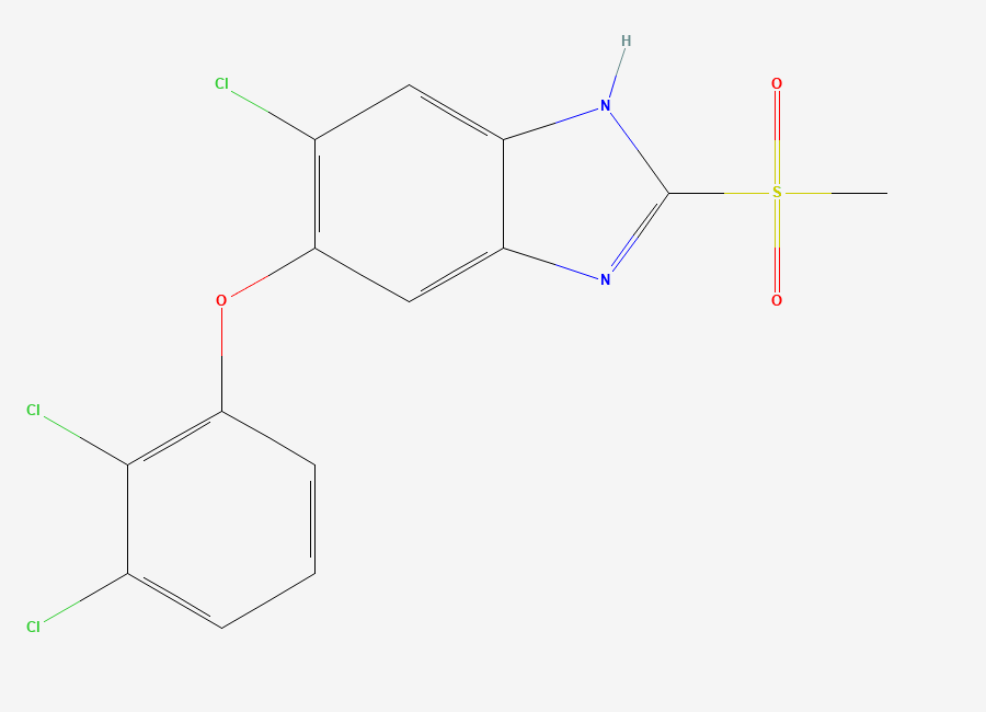 Two-dimensional chemical structure of Triclabendazole Sulfone, CAS 106791-37-1