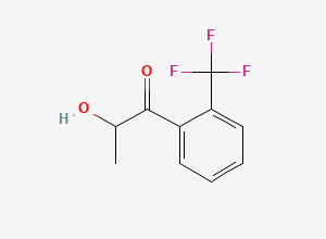 Two-dimensional chemical structure of 2-hydroxy-1-[2-(trifluoromethyl)phenyl]propan-1-one
