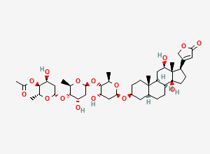 Two-dimensional chemical structure of Digoxin EP Impurity J/ β-Acetyl Digoxin, CAS 5355-48-6