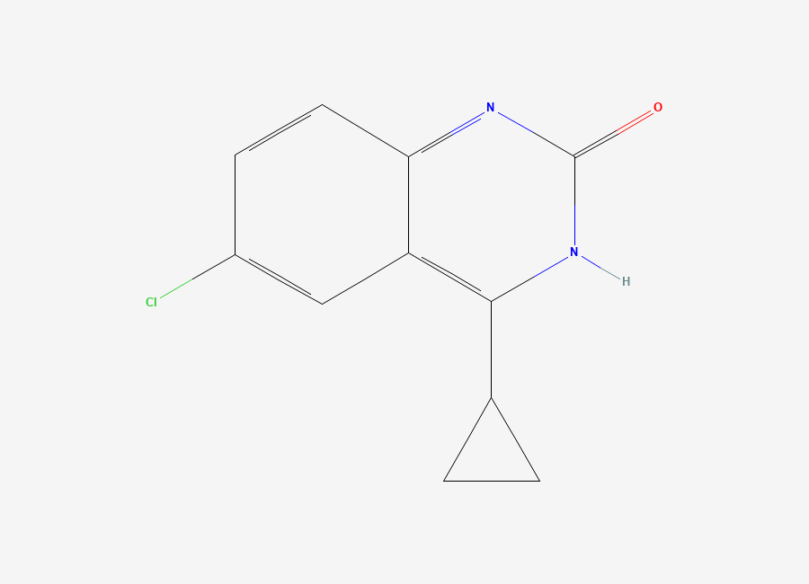 Two-dimensional chemical structure of 6-Chloro-4-cyclopropylquinazolin-2(1H)-one