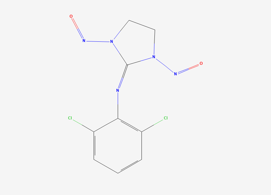 Two-dimensional chemical structure of Di-Nitroso-Clonidine, CAS 148950-50-9
