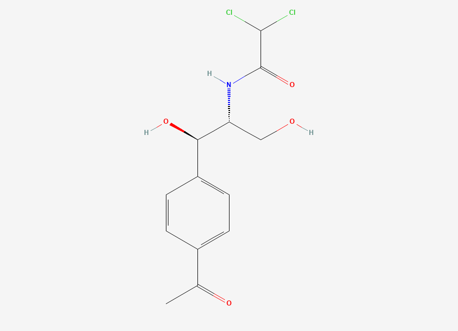 Two-dimensional chemical structure of Cetophenicol