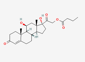 Two-dimensional chemical structure of Hydrocortisone 21-Butyrate/ Cortisol 21-Butyrate, CAS 6677-99-2