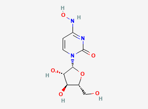 Two-dimensional chemical structure of 1-((2R,3S,4S,5R)-3,4-Dihydroxy-5-(hydroxymethyl)tetrahydrofuran-2-yl)-4-(hydroxyimino)-3,4-dihydropyrimidin-2(1H)-one