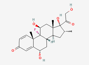 Two-dimensional chemical structure of 6-alfa Hydroxy Dexamethasone, CAS 111897-35-9