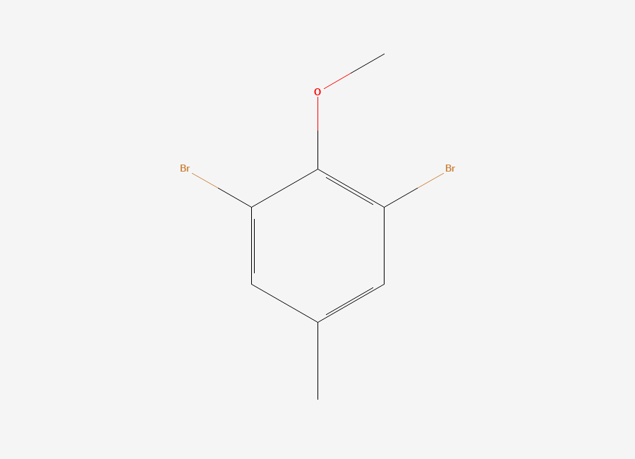 Two-dimensional chemical structure of 2,6-Dibromo-4-methylanisole