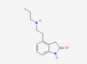 Two-dimensional chemical structure of Ropinirole EP Impurity D/ N-Despropyl Ropinirole (USP)/ Monopropyl Ropinirole, CAS 106916-16-9