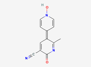Two-dimensional chemical structure of 5-Cyano-2-methyl-6-oxo-1,6-dihydro-[3,4'-bipyridine] 1'-oxide, CAS 156033-07-7