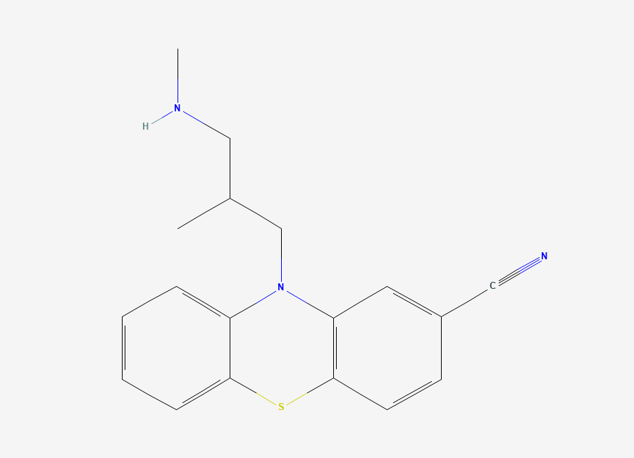 Two-dimensional chemical structure of N-Desmethyl cyamemazine, CAS 108014-19-3