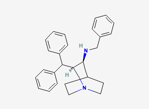 Two-dimensional chemical structure of (2-Benzhydryl-1-aza-bicyclo[2.2.2]oct-3-yl)-benzyl-amine, CAS 155681-48-4