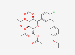Two-dimensional chemical structure of Dapagliflozin Tetraacetate, CAS 461432-25-7