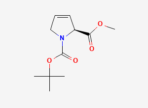 Two-dimensional chemical structure of 1-O-tert-butyl 2-O-methyl (2S)-2,5-dihydropyrrole-1,2-dicarboxylate