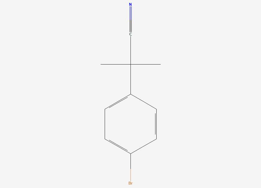 Two-dimensional chemical structure of 2-(4-Bromophenyl)-2-methylpropanenitrile