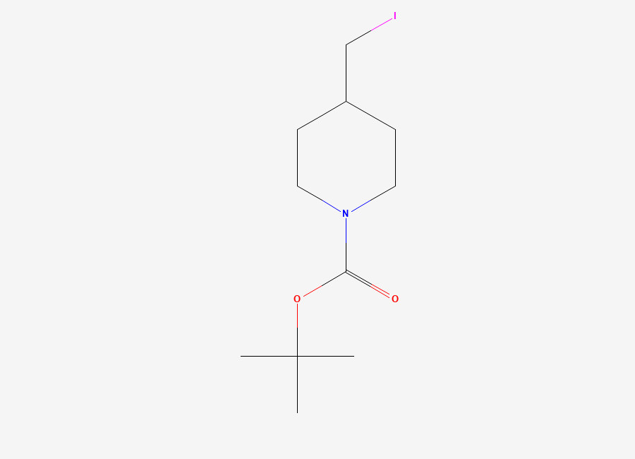 Two-dimensional chemical structure of Tert-butyl 4-(iodomethyl)piperidine-1-carboxylate