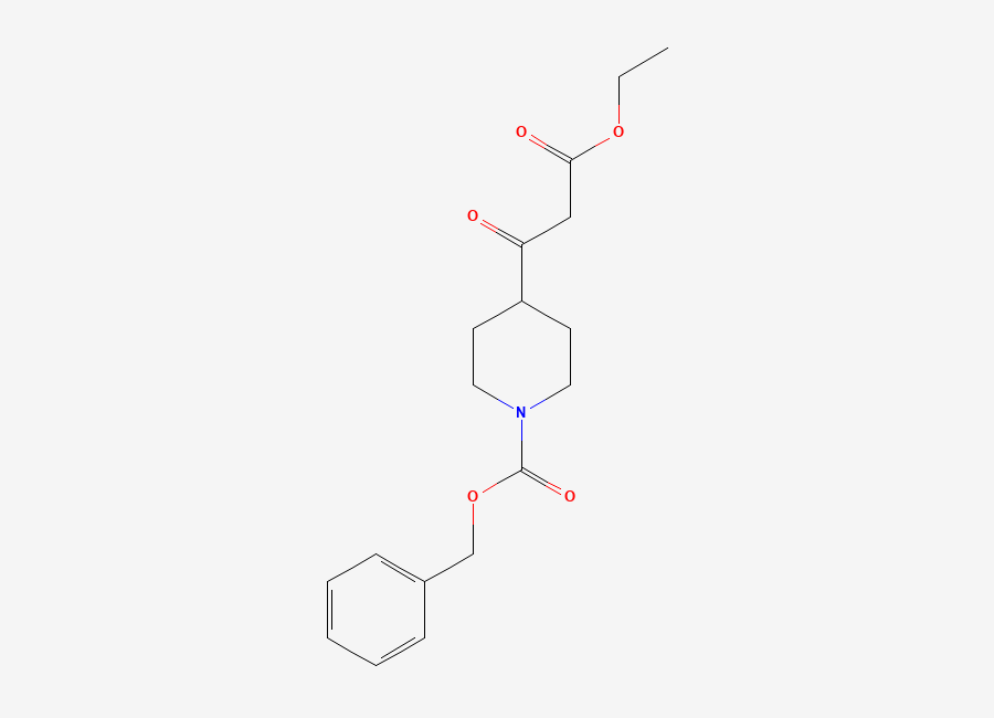 Two-dimensional chemical structure of Benzyl 4-(3-ethoxy-3-oxopropanoyl)piperidine-1-carboxylate